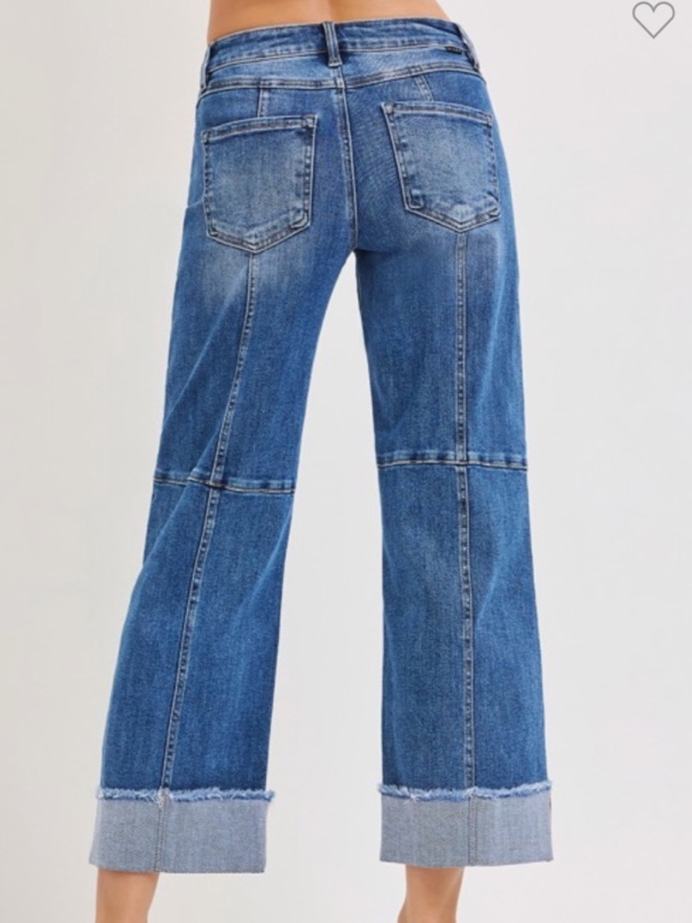 Risen Slouchy Women’s Blue Wide-Leg Crop Jeans - Picture 2 of 2